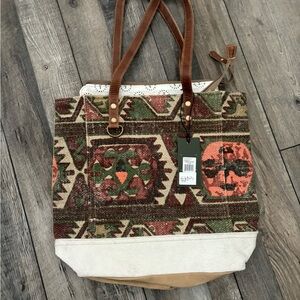 Myra Bag Multicolor Tote with Leather Straps